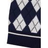 imageVerdusa Boys V Neck Argyle Print Knitted Vintage Sweater Vest Casual Sleeveless PulloversBlue Grey