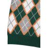 imageVerdusa Boys V Neck Argyle Print Knitted Vintage Sweater Vest Casual Sleeveless PulloversGreen