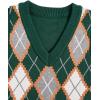 imageVerdusa Boys V Neck Argyle Print Knitted Vintage Sweater Vest Casual Sleeveless PulloversGreen