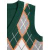 imageVerdusa Boys V Neck Argyle Print Knitted Vintage Sweater Vest Casual Sleeveless PulloversGreen