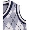 imageVerdusa Boys V Neck Argyle Print Knitted Vintage Sweater Vest Casual Sleeveless PulloversLight Grey