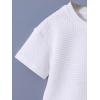 imageVerdusa Toddler Boys Casual 2 Piece Outfit Letter Patched Round Neck Tee Top and Elastic Waist Track Bermuda ShortsWhite