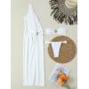 imageVerdusa Womens 3 Piece Elegant Swimwear Bikini Set Asymmetrical Swimsuit with One Shoulder Cover UpWhite