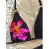 imageVerdusa Womens Floral Print Halter Bikini Top String Triangle Bra Swimsuit TopsBlack Flower