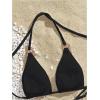 imageVerdusa Womens Floral Print Halter Bikini Top String Triangle Bra Swimsuit TopsBlack Flower