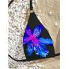 imageVerdusa Womens Floral Print Halter Bikini Top String Triangle Bra Swimsuit TopsBlack and Purple