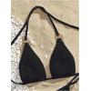 imageVerdusa Womens Floral Print Halter Bikini Top String Triangle Bra Swimsuit TopsBlack and Red