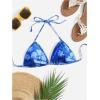 imageVerdusa Womens Floral Print Halter Bikini Top String Triangle Bra Swimsuit TopsBlue Multi