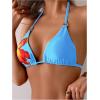 imageVerdusa Womens Floral Print Halter Bikini Top String Triangle Bra Swimsuit TopsBlue and Red