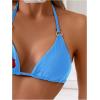 imageVerdusa Womens Floral Print Halter Bikini Top String Triangle Bra Swimsuit TopsBlue and Red