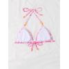 imageVerdusa Womens Floral Print Halter Bikini Top String Triangle Bra Swimsuit TopsPink