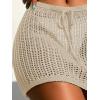 imageVerdusa Womens Tie Front High Waist Crochet Short Beach Skirt Swimsuit Cover UpApricot