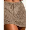 imageVerdusa Womens Tie Front High Waist Crochet Short Beach Skirt Swimsuit Cover UpBrown