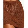 imageVerdusa Womens Tie Front High Waist Crochet Short Beach Skirt Swimsuit Cover UpBurnt Orange
