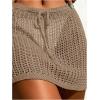 imageVerdusa Womens Tie Front High Waist Crochet Short Beach Skirt Swimsuit Cover UpKhaki