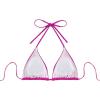 imageVerdusa Womens Triangle Bikini Top Self Tie PU Leather Halter Swim TopHot Pink