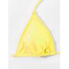 imageVerdusa Womens Triangle Bikini Top Self Tie PU Leather Halter Swim TopYellow