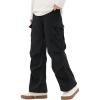 imageVerdusa Boys Casual Cargo Pants Elastic Waist Workout Sweatpants JoggersDark Black