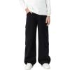 imageVerdusa Boys Casual Elastic Waist Denim Cargo Pants Straight Leg Trousers with PocketBlack