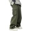 imageVerdusa Boys Loose Cargo Pants Elastic Waist Workout Trousers with PocketsArmy Green