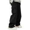 imageVerdusa Boys Loose Cargo Pants Elastic Waist Workout Trousers with PocketsBlack
