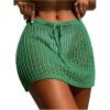 imageVerdusa Womens Tie Front High Waist Crochet Short Beach Skirt Swimsuit Cover UpGreen