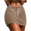imageVerdusa Womens Tie Front High Waist Crochet Short Beach Skirt Swimsuit Cover UpKhaki