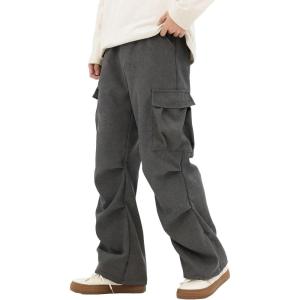 imageVerdusa Boys Casual Cargo Pants Elastic Waist Workout Sweatpants JoggersDark Grey