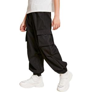 imageVerdusa Boys Casual Elastic Waist Cargo Pants with Side PocketsBlack