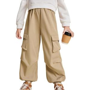 imageVerdusa Boys Casual Elastic Waist Cargo Pants with Side PocketsKhaki