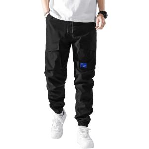 imageVerdusa Boys Drawstring Waist Flap Pockets Casual Cargo Pants JoggersBlack