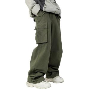imageVerdusa Boys Loose Cargo Pants Elastic Waist Workout Trousers with PocketsArmy Green