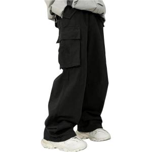 imageVerdusa Boys Loose Cargo Pants Elastic Waist Workout Trousers with PocketsBlack