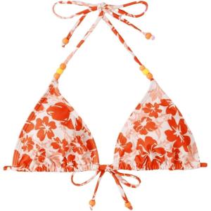 imageVerdusa Womens Floral Print Halter Bikini Top String Triangle Bra Swimsuit TopsMulticolor