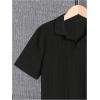 imageVerdusa Boys Casual Shirt Tops Short Sleeve Collar Textured Tee ShirtsBlack
