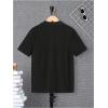 imageVerdusa Boys Casual Shirt Tops Short Sleeve Collar Textured Tee ShirtsBlack