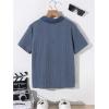 imageVerdusa Boys Casual Shirt Tops Short Sleeve Collar Textured Tee ShirtsDusty Blue