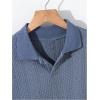 imageVerdusa Boys Casual Shirt Tops Short Sleeve Collar Textured Tee ShirtsDusty Blue