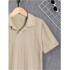 imageVerdusa Boys Casual Shirt Tops Short Sleeve Collar Textured Tee ShirtsKhaki
