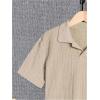 imageVerdusa Boys Casual Shirt Tops Short Sleeve Collar Textured Tee ShirtsKhaki