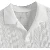 imageVerdusa Boys Casual Shirt Tops Short Sleeve Collar Textured Tee ShirtsWhite