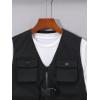 imageVerdusa Boys Flap Pocket Zipper Up Sleeveless Casual Cargo Vest Jacket OuterwearBlack
