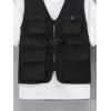 imageVerdusa Boys Flap Pocket Zipper Up Sleeveless Casual Cargo Vest Jacket OuterwearBlack