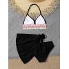 imageVerdusa Girls 3 Piece Halter Bikini Sets Bathing Suit with Cover Up SkirtBlack