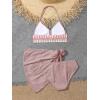 imageVerdusa Girls 3 Piece Halter Bikini Sets Bathing Suit with Cover Up SkirtDusty Pink