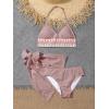 imageVerdusa Girls 3 Piece Halter Bikini Sets Bathing Suit with Cover Up SkirtDusty Pink
