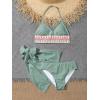 imageVerdusa Girls 3 Piece Halter Bikini Sets Bathing Suit with Cover Up SkirtGreen