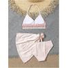 imageVerdusa Girls 3 Piece Halter Bikini Sets Bathing Suit with Cover Up SkirtPink