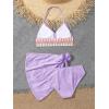imageVerdusa Girls 3 Piece Halter Bikini Sets Bathing Suit with Cover Up SkirtPurple