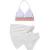 imageVerdusa Girls 3 Piece Halter Bikini Sets Bathing Suit with Cover Up SkirtWhite
